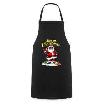 Merry Christmas Weihnachtsmann Mit Geschenken - Kochschürze - Schwarz - Vorne - AI Model Male 185 dark (185cm)