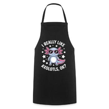 Axolotl Dire Axolotls Drôle Axolotl Cadeau - Tablier de cuisine - noir - Devant - AI Model Male 185 dark (185cm)