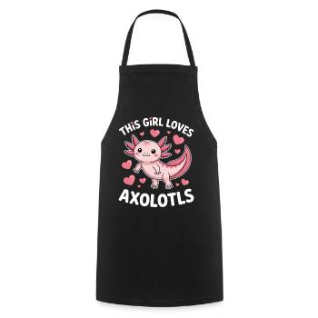 Axolotl Saying Axolotls Funny Axolotl Gift - Cooking Apron - black - Front - AI Model Male 185 dark (185cm)