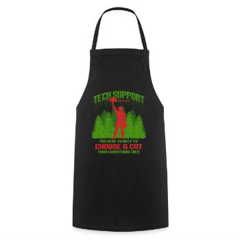 Christmas Tree Growers Help To Choose & Cut - Cooking Apron - black - Front - AI Model Male 185 dark (185cm)