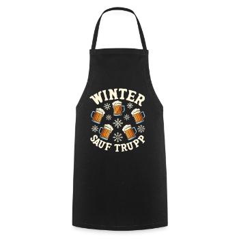 Escouade d’alcool d’hiver - Tablier de cuisine - noir - Devant - AI Model Male 185 dark (185cm)