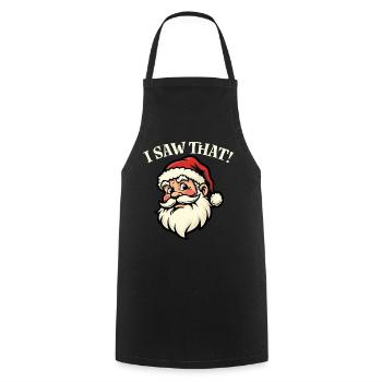 I saw that - Santa - Cooking Apron - black - Front - AI Model Male 185 dark (185cm)