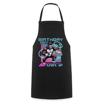 Birthday Gamer VR - Kochschürze - Schwarz - Vorne - AI Model Male 185 dark (185cm)