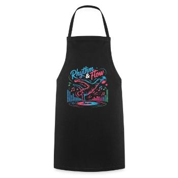 Streetdance Beat – Urban DJ Music Design - Cooking Apron - black - Front - AI Model Male 185 dark (185cm)