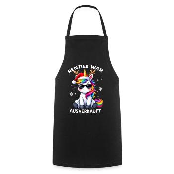 Reindeer was sold out Christmas unicorn - Cooking Apron - black - Front - AI Model Male 185 dark (185cm)