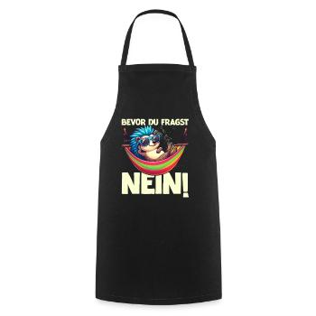 Avant de demander No Hedgehog Mauvaise humeur - Tablier de cuisine - noir - Devant - AI Model Male 185 dark (185cm)