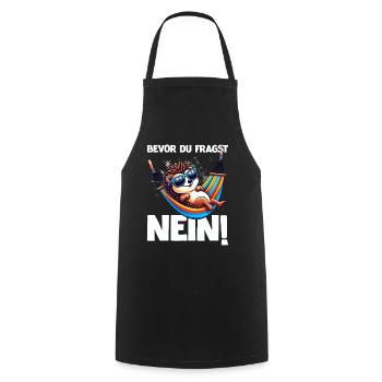 Avant de demander No Hedgehog Mauvaise humeur - Tablier de cuisine - noir - Devant - AI Model Male 185 dark (185cm)
