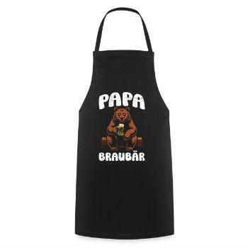 Le futur papa PAPA BRAUBÄR Drôle - Tablier de cuisine - noir - Devant - AI Model Male 185 dark (185cm)