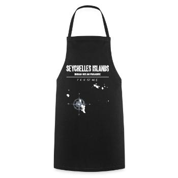 Carte des Seychelles Boussole Vintage Design - Tablier de cuisine - noir - Devant - AI Model Male 185 dark (185cm)