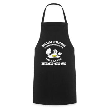 Eggs - Cooking Apron - black - Front - AI Model Male 185 dark (185cm)