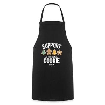 Soutenez votre revendeur de biscuits local Ugly Christmas - Tablier de cuisine - noir - Devant - AI Model Male 185 dark (185cm)