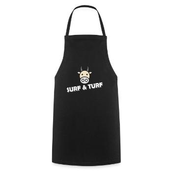 SURF AND TURF - Cooking Apron - black - Front - AI Model Male 185 dark (185cm)