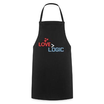 Love Greater Than Logic Design - Cooking Apron - black - Front - AI Model Male 185 dark (185cm)