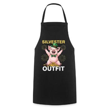 Silvester Outfit - Kochschürze - Schwarz - Vorne - AI Model Male 185 dark (185cm)