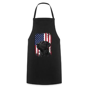 Laboratoire patriotique avec scène de chasse au drapeau américain - Tablier de cuisine - noir - Devant - AI Model Male 185 dark (185cm)
