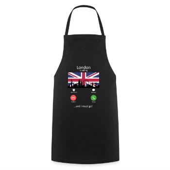 Londres m’appelle et je dois y aller mon pote de voyage - Tablier de cuisine - noir - Devant - AI Model Male 185 dark (185cm)