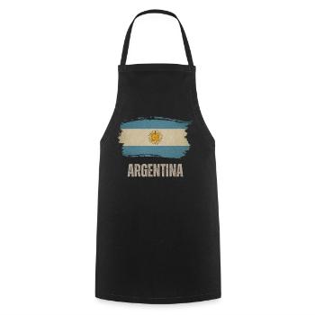 Vintage Argentine, Drapeau de l’Argentine - Tablier de cuisine - noir - Devant - AI Model Male 185 dark (185cm)