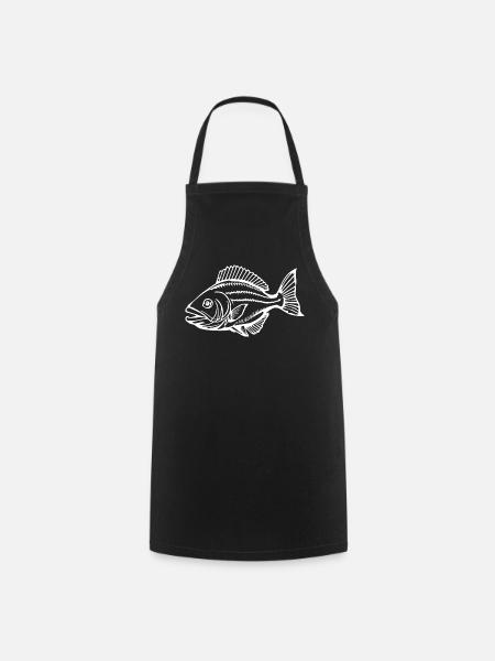 Fisch Shirt Fischmotiv,Angelbekleidung Geschenk - Kochschürze - Schwarz