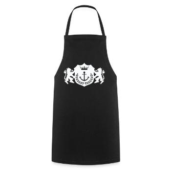 Armoiries de l’ancre royale - Tablier de cuisine - noir - Devant - AI Model Male 185 dark (185cm)