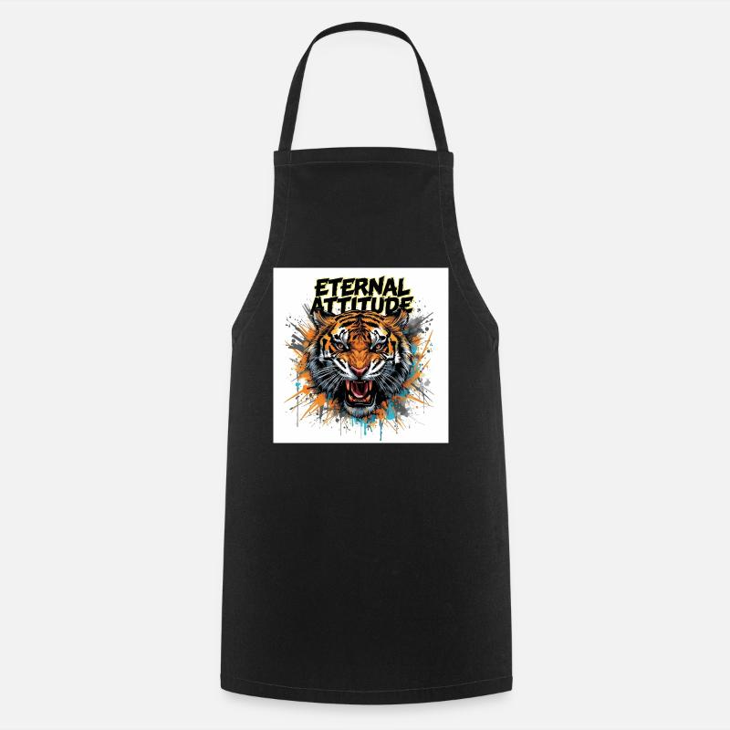 Pose du Tigre Éternel - Tablier de cuisine - noir