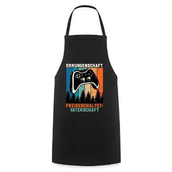 Soon Dad ACHIEVEMENT UNLOCKED Retro - Cooking Apron - black - Front - AI Model Male 185 dark (185cm)