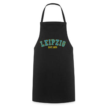 Leipzig Est. 1975 - Cooking Apron - black - Front - AI Model Male 185 dark (185cm)
