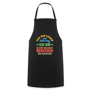 Écarte-toi de mon chemin – je déteste les gens - Tablier de cuisine - noir - Devant - AI Model Male 185 dark (185cm)