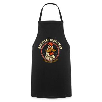 The Mustached Rooster - Cooking Apron - black - Front - AI Model Male 185 dark (185cm)