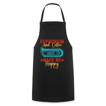 Le café à l’euphonium me rend heureux Marche de baryton - Tablier de cuisine - noir - Devant - AI Model Male 185 dark (185cm)
