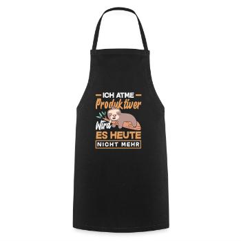 I'm breathing – it doesn't get any more productive today - Cooking Apron - black - Front - AI Model Male 185 dark (185cm)