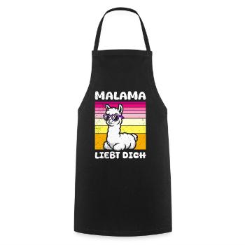 Bald Mama MALAMA LIEBT DICH Lustiges - Kochschürze - Schwarz - Vorne - AI Model Male 185 dark (185cm)