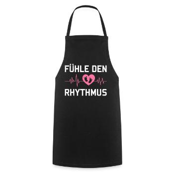 Expectant Mom FEEL THE RHYTHM Funny - Cooking Apron - black - Front - AI Model Male 185 dark (185cm)