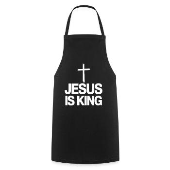 Jesus Is King Christlich Kreuz Glaube - Kochschürze - Schwarz - Vorne - AI Model Male 185 dark (185cm)