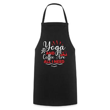 Yoga & Coffee – Your Morning Ritual Shirt - Cooking Apron - black - Front - AI Model Male 185 dark (185cm)