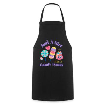 Naschkatze Mode für Candy Fans - Kochschürze - Schwarz - Vorne - AI Model Male 185 dark (185cm)
