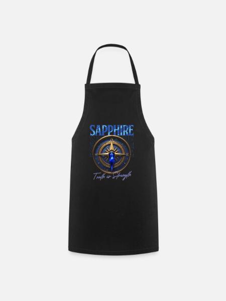Geburtsstein September Saphir - Kochschürze - Schwarz