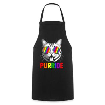 Purride Cat Rainbow Shades - Cooking Apron - black - Front - AI Model Male 185 dark (185cm)