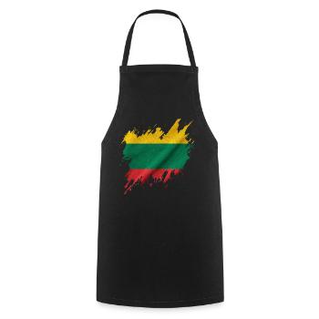 Lithuanian flag, torn style - Cooking Apron - black - Front - AI Model Male 185 dark (185cm)