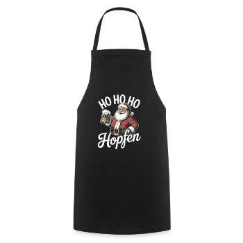 Nikolaus Ho Ho Houblon Bière Drôle Noël - Tablier de cuisine - noir - Devant - AI Model Male 185 dark (185cm)
