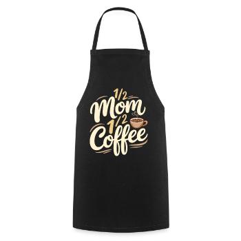Mutter Koffein Halb Mama Halb Kaffee - Kochschürze - Schwarz - Vorne - AI Model Male 185 dark (185cm)