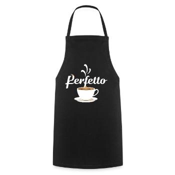 Conception de tasse à café Perfetto - Tablier de cuisine - noir - Devant - AI Model Male 185 dark (185cm)
