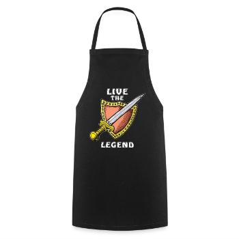 MEDIEVAL SWORD LIVE THE LEGEND - Cooking Apron - black - Front - AI Model Male 185 dark (185cm)