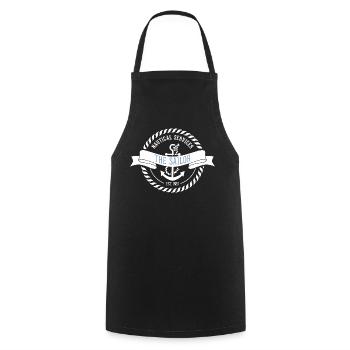 Nautic Design Sailor Emblem Nautical Patch - Cooking Apron - black - Front - AI Model Male 185 dark (185cm)