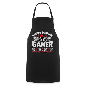 Santa's Favorite Gamer Controller Christmas Nerd - Cooking Apron - black - Front - AI Model Male 185 dark (185cm)