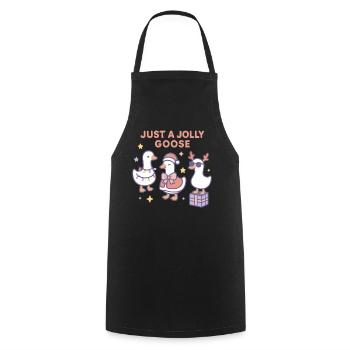 Christmas Just A Jolly Goose Family Fun - Cooking Apron - black - Front - AI Model Male 185 dark (185cm)