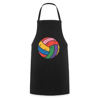 Colorful volleyball for sports lovers - Cooking Apron - black - Front - AI Model Male 185 dark (185cm)