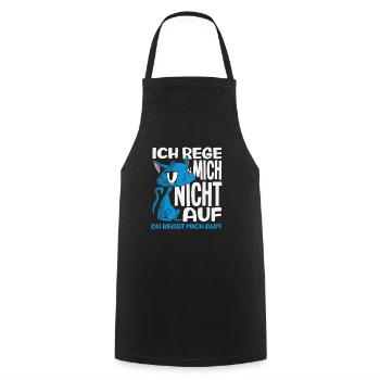 Ich rege mich nicht auf – du regst mich auf - Kochschürze - Schwarz - Vorne - AI Model Male 185 dark (185cm)