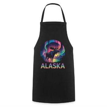 Nature and Adventure – Alaska Landscape Motif - Cooking Apron - black - Front - AI Model Male 185 dark (185cm)