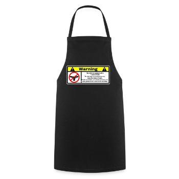 Warnung - Kochschürze - Schwarz - Vorne - AI Model Male 185 dark (185cm)