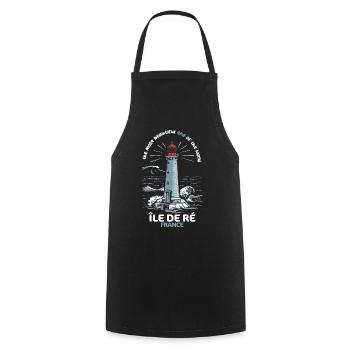 Ile de Ré Voyage Charente Maritime Lighthouse - Cooking Apron - black - Front - AI Model Male 185 dark (185cm)